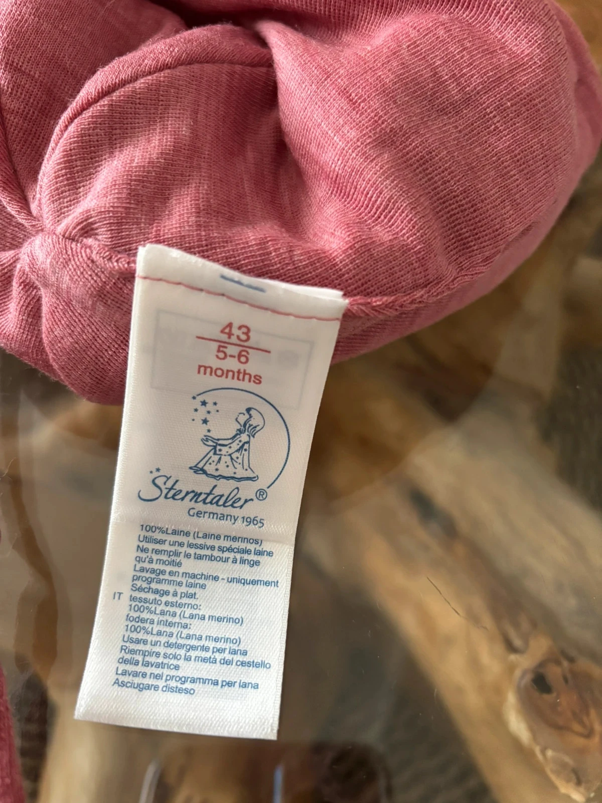 Roze muts voor meisje baby Sterntaler merino wol 5 6 maanden – photo 4